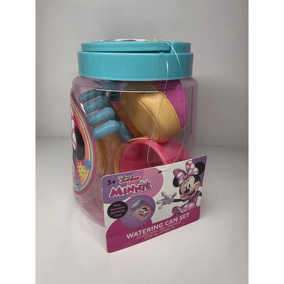 Disney Minnie Mouse Watering Can Set Bucket Shovel Rake Sifter Sand Molds NEW - Picture 2 of 4